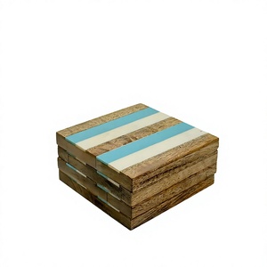 Sous-verres classiques faits à la main en bois naturel, diamètre 100 mm, durables, légers, antidérapants, écologiques, épaisseur 8 mm, pour la maison et le bureau - Product Image 4
