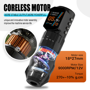 Máquina de tatuaje tipo pluma con motor de copa hueca de acero de alta calidad, doble batería y carrera ajustable - Product Image 3