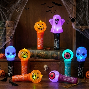 Juguetes Luminosos Mini de Halloween, Decoraciones de Halloween, Varita de Mano con Calabaza y Fantasma, Juguetes LED de Varita de Halloween, Juguetes LED de Linterna Baratos - Product Image 3