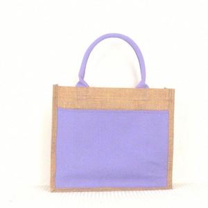 Nouveauté promotionnelle : sac fourre-tout en jute personnalisé avec le logo de votre entreprise, pour les courses d'été, avec poignées - Product Image 4