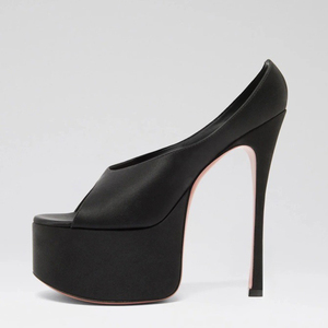 Sandales à plateforme épaisse et talons hauts fins, style personnalisé, à bout ouvert, sexy, pour femmes, grandes tailles 45, pour pieds larges - Product Image 6