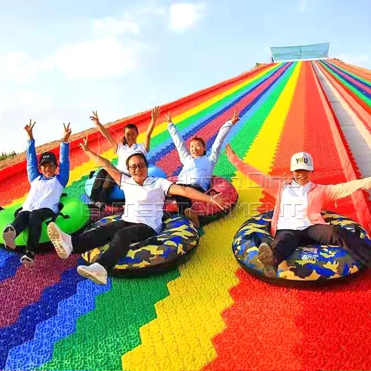 Venta caliente Unpowered Amusement Rides parque infantil al Aire Libre juegos de atracción barata tobogán de arco iris seco para la venta