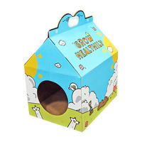Haute qualité Pet chat Portable maison boîte pliable chat abri grand intérieur carton durable maison pour animaux de compagnie mignon carton chat maison