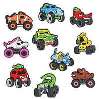 Adornos de PVC personalizados para zapatos, dijes de goma con diseño de coches y dibujos animados para zuecos, accesorios para calzado, venta al por mayor