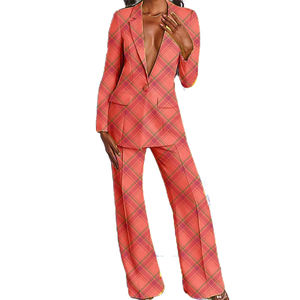 Modischer Business-Anzug für Damen in Unifarbe mit Einknopf-Blazer und Langarm-Hose - Product Image 3