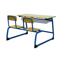 Meubles scolaires, bureaux et chaises doubles pour étudiants, table d'étudiant pour salle de classe, bureau double avec longue banquette