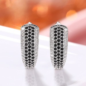 Pave Zircon Huggie <b>Earrings</b> for <b>Men</b> and Women Minimalist Fashion Jewelry - Product Image 5