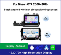 Android Multimedia para Nissan GTR 2008 R35 2016-Radio de coche navegación DVD GPS aire acondicionado pantalla inalámbrica CarPlay 4G