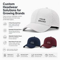 Casquette de golf personnalisée à séchage rapide perforée au laser avec logo brodé pour clubs de tennis, équipes sportives, performance en extérieur