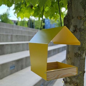 Mangeoire à oiseaux suspendue JH-Mech 23* 21*18cm 0,76kg avec toit résistant aux intempéries, décoration de jardin, mangeoire à oiseaux sauvages en métal - Product Image 3