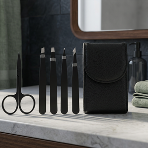 Kit professionnel de pinces à sourcils en acier inoxydable, pointe précise, avec ciseaux pour les soins de beauté - Product Image 2
