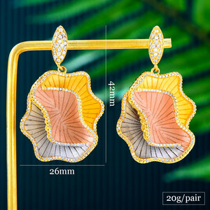 D188 di alta qualità romantico grande cuore orecchini pendenti per le donne accessori pieno zircone cubico orecchini Pendientes Mujer <span class=keywords><strong>Moda</strong></span> - Product Image 5