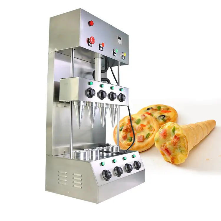 Máquina de fazer cone de sorvete de pizza, máquina comestível de fazer copo de neve