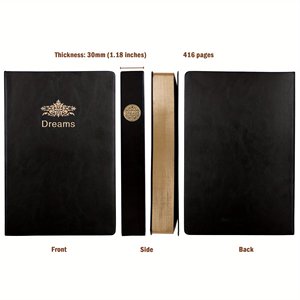 A5 Super Thick Diary Notebook Gold Edge Leather Journal Bound Thick <b>Memo</b> <b>Pad</b> Retro Notebook - Product Image 6