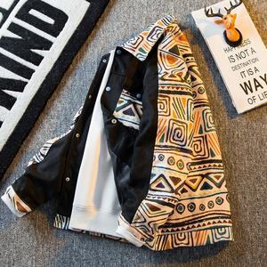 Chaqueta Retro de calle alta para <span class=keywords><strong>hombre</strong></span> Estilo americano Ajuste delgado de alta calidad con cuello <span class=keywords><strong>Mao</strong></span> Ni y procesamiento recubierto de empalme a cuadros - Product Image 5