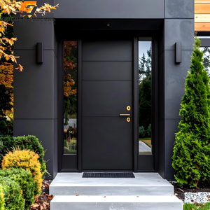 Porte d'entrée double en acier inoxydable poli GS au design élégant - Product Image 5