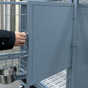 Fournitures pour animaux de compagnie Cage à chien pliable en tuyau de fer ovale de haute qualité 48 pouces Cage de transport empilable pour chien avec roues - Product Image 4