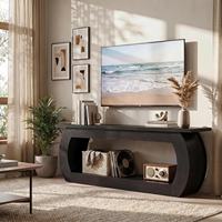 Meuble TV long moderne en bois, éco-responsable et durable, avec rangement à plusieurs niveaux, idéal pour salon – Vente directe usine