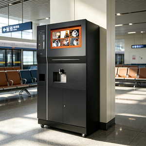 27 Inch <b>Touch</b> <b>Screen</b> Iced <b>Coffee</b> Vending <b>Machine</b> Built-In 1.5Kg Ice Drum 40 Hot & Cold Drinks Self Service Mesin Kopi Dispenser - Product Image 1