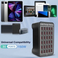 Hub USB universel 10/15/20/25/30 ports, station de charge rapide, chargeur multi-appareils, adaptateur secteur 150W, port de charge USB