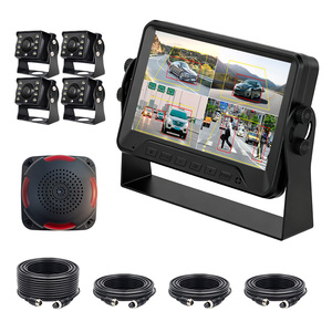 Solution de surveillance BSD 4 canaux avec moniteur AI 7 pouces, 4 caméras AHD 1080p, alarme sonore <span class=keywords><strong>et</strong></span> lumineuse, surveillance BSD en temps réel - Product Image 1