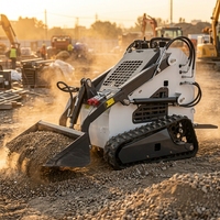 Mini-chargeuse compacte à chenilles 360kg 380kg avec moteur diesel, godet, trancheuse, broyeur et chargeur frontal à prix abordable