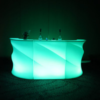 Tables LED lumineuses en forme de vague pour hôtels, mobilier d'extérieur, tables individuelles, comptoirs d'accueil pour événements
