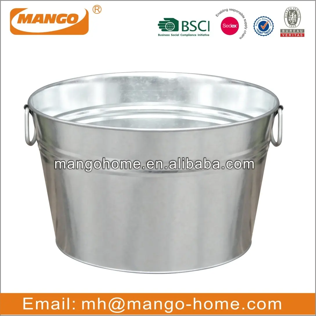 Metal Iron Beer And Beverage Tub Ice Bucket With Handle