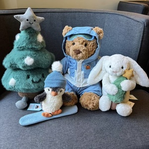 Ours en peluche personnalisé <span class=keywords><strong>bleu</strong></span> avec capuche, jouet en peluche doux, poupée en peluche, cadeau pour bébé, fabricant de peluches promotionnelles, vente en gros - Product Image 5