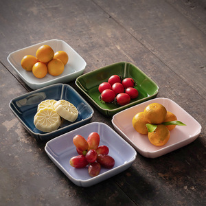 Plato cuadrado de cerámica para frutas, plato de porcelana estilo japonés para aperitivos, para fiestas de té, uso en la sala de estar. - Product Image 1