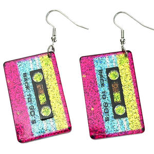 Hip Hop Shiny Acrylic Pendant <strong>Earrings</strong> Vintage Era Lightning Elements Radio <strong>Tape</strong> Styled <strong>Earrings</strong> for Women - Product Image 5