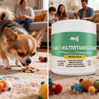 OEM 15-en-1 Multivitamines à croquer pour chiens, Alimentation pour animaux de compagnie, Probiotiques à base de plantes, Supplément à croquer pour la santé intestinale, les soins de la peau et la santé cardiaque