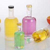 Bouteille en verre cristallin vide de 100 ml, 200 ml, 375 ml, 750 ml, 1000 ml avec bouchon en liège pour gin, whisky, cocktail, vin, vodka