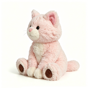 Customized Pink <b>cat</b> <b>plush</b> toy, fluffy pastel kitten stuffed animal, pink kitty soft doll, blush pink <b>cat</b> plushie - Product Image 1