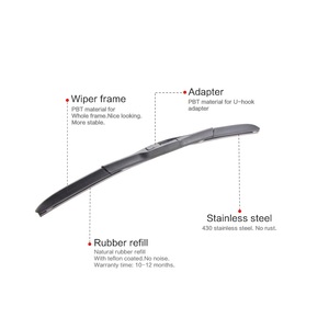 Di alta qualità Auto in Silicone ibrido tergicristallo universale multifunzione a tre sezioni modello tergicristallo <span class=keywords><strong>Yaris</strong></span> - Product Image 2
