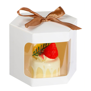 Cajas de Cartón Hexagonales para Impresión, Cajas de Embalaje para Repostería con Ventana, Plegables, para Regalos, Dulces y Golosinas - Product Image 1