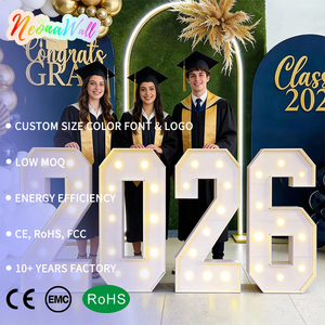 Letrero Luminoso Neonawall Clase <span class=keywords><strong>de</strong></span> 2026 con Números <span class=keywords><strong>de</strong></span> Mosaico en Espuma para Graduación, Fiesta <span class=keywords><strong>de</strong></span> Graduación, Eventos y Celebraciones - Product Image 1
