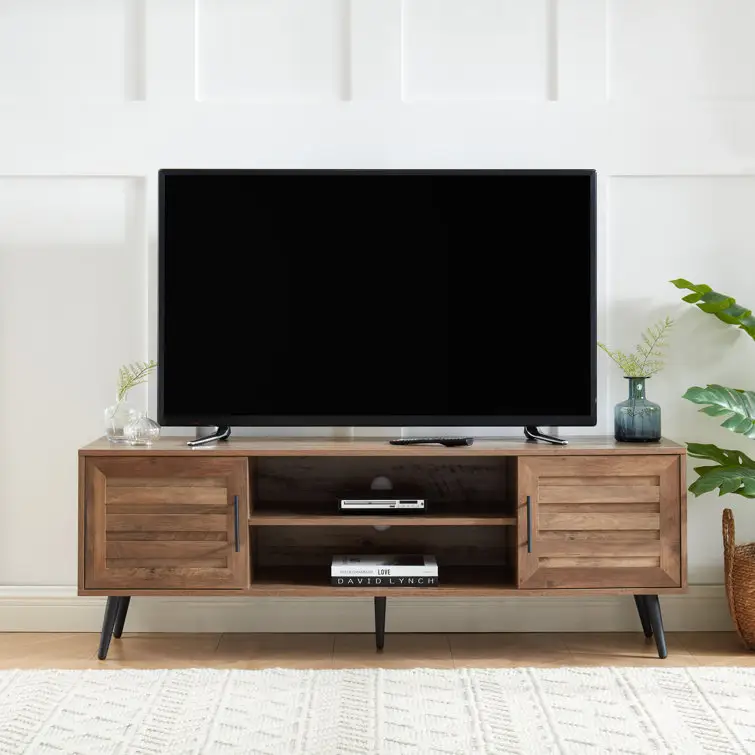 TV Stand with Storage Console Concise Style with Adjustable Shelves OEM TV Cabinet Living Room Furniture