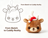 Ornement en peluche renne de Noël super doux personnalisé OEM ODM, breloque mignonne anti-stress pour cadeaux et décoration intérieure