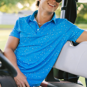 Polos de golf personnalisés en maille Dry Fit pour <span class=keywords><strong>hommes</strong></span>, motif estival, sublimation, col sport, logo personnalisé, vêtements de performance pour équipes - Product Image 2