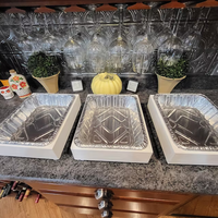Ensemble de fête de décoration de mariage à la ferme 3 packs de porte-plateaux jetables en aluminium pour serveurs de buffet