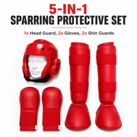 Ensemble de protection XLNAN pour le karaté et le sparring – Matériel EVA : protège-tête, gants de boxe, protège-tibias, protection du cou-de-pied pour la boxe et le kickboxing