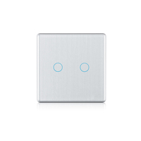 Interrupteur mural tactile intelligent Zigbee 2 gangs, relais à verrouillage magnétique, fil neutre unique, 100-240V, contrôle via l'application Smart Life