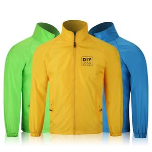 <b>Mens</b> Blank Bulk Stand Collar Windbreaker Fabric With Zipper Custom Printed Windbreaker Waterproof - Product Image 2