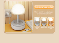 Multiprise pliable de forme ronde, standard américain, avec lumière nocturne ou lampe de bureau