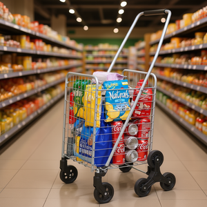 Carrito de compras plegable Steel Light de 45L con ruedas para subir escaleras para compras de supermercado - Product Image 2