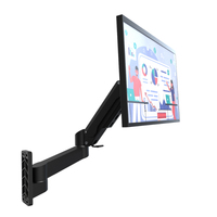 Bras de moniteur industriel en alliage d'aluminium Meisonic T8-GA01-W avec ressort à gaz, capacité de charge de 20 kg, compatible VESA