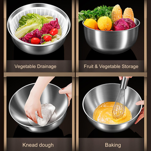 Essoreuse à salade manuelle en acier inoxydable avec bol 5L pour fruits et légumes - Product Image 4