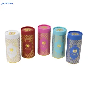 Custom Tea Tube Packaging Biodegradable Cardboard Tube Food Powder Round Paper Cans Packaging Cylinder