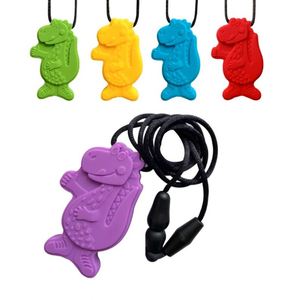 Mordedor Sensorial con Forma de Dinosaurio para Autismo, No Tóxico, Juguete Suave para Masticar, Collar, Certificado LFGB, 2-4 Años - Product Image 2